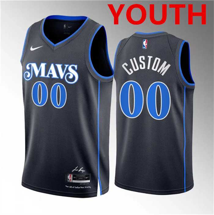Youth Dallas Mavericks Active Player Custom Black 2023 24 City Edition Stitched Basketball Jersey->customized nba jersey->Custom Jersey